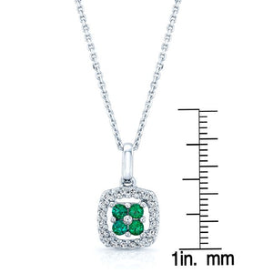 Emerald Pendant in 14K White Gold – scale reference | RockHer