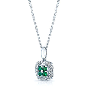 Emerald Pendant in 14K White Gold – side profile | RockHer