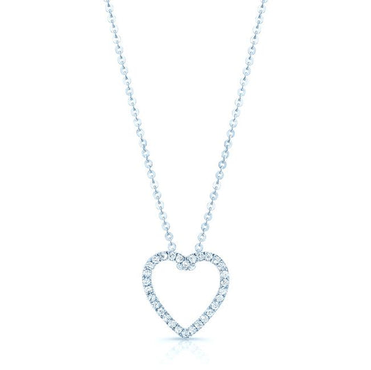 Diamond Heart Pendant In 14k White Gold