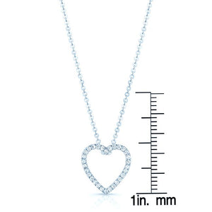 Diamond Heart Pendant in 14K White Gold – front view | RockHer