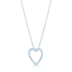 Diamond Heart Pendant in 14K White Gold – side profile | RockHer