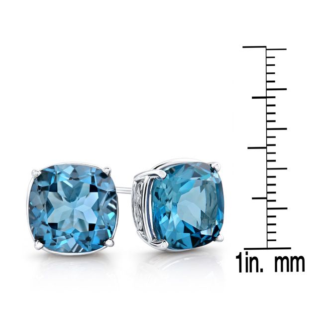 London Blue Topaz Gold Earrings In 14k White Gold (10mm)