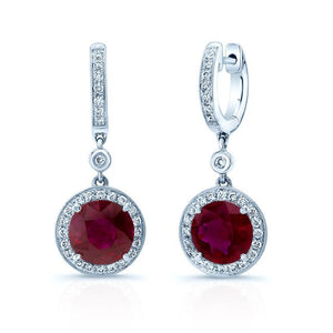Ruby And Diamond Earrings in 14K White Gold | RockHer