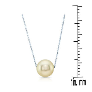 South Sea Pearl Pear Shape Pendant in 14K White Gold – front view | RockHer