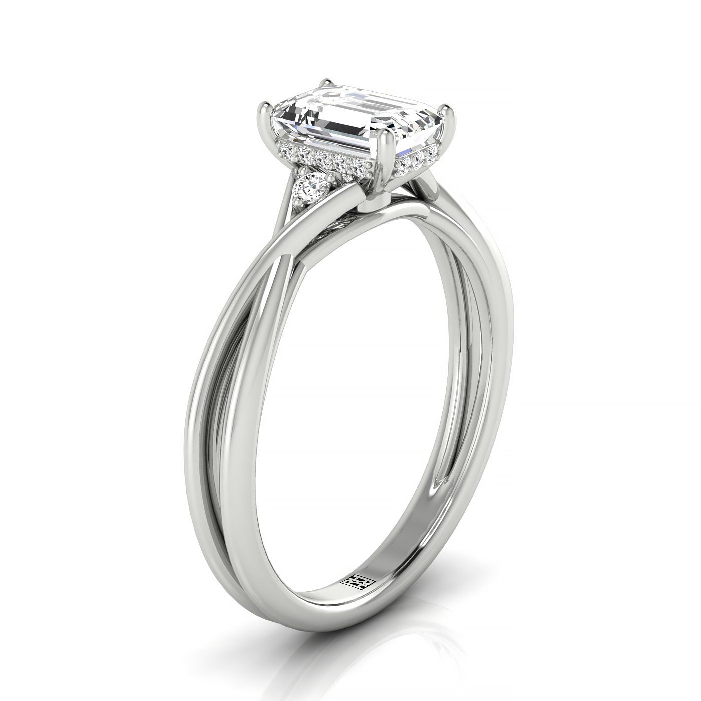 Made to order: The Dusty emerald engagement ring setting in 18K White Gold | RockHer