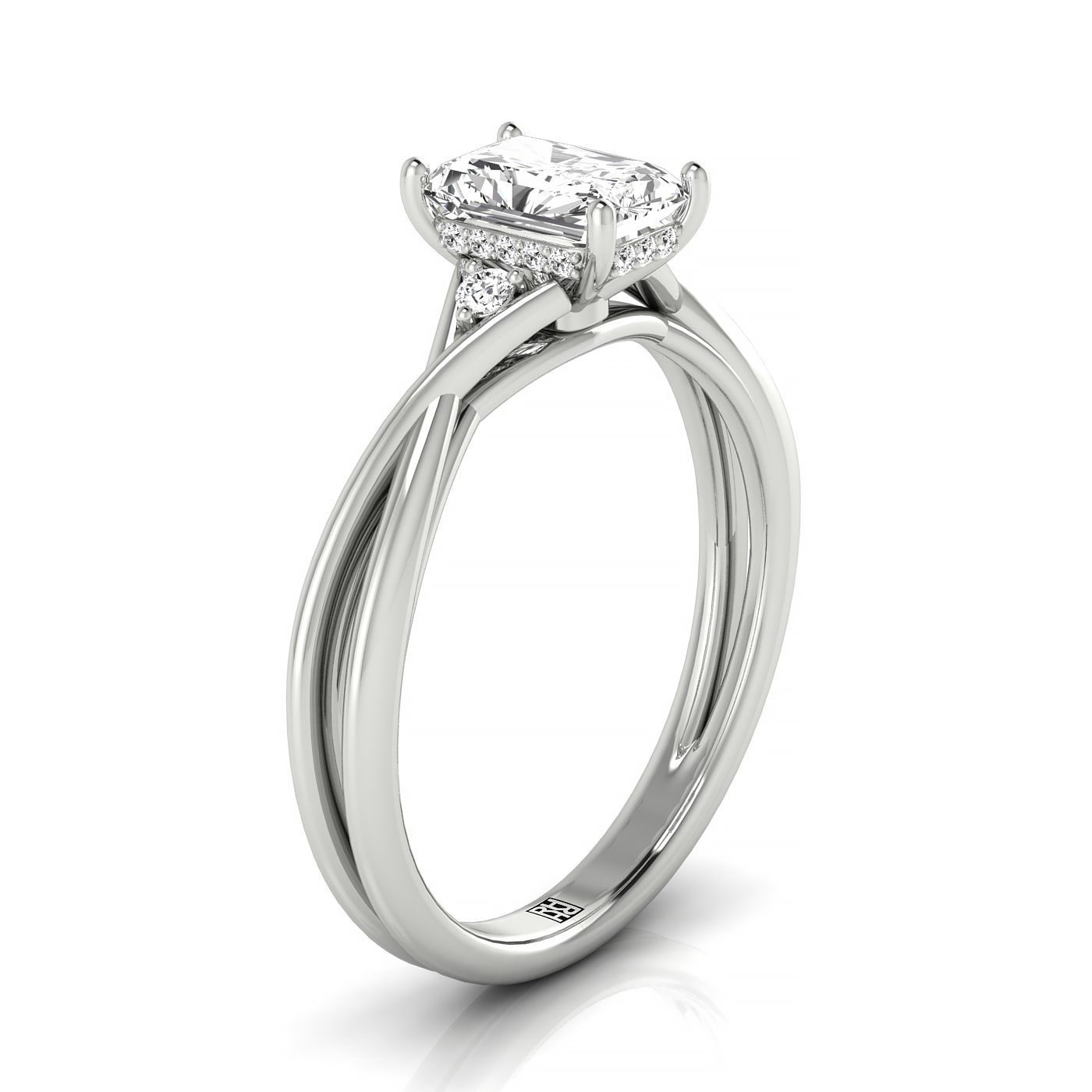 Made to order: The Dusty radiant engagement ring setting in Platinum | RockHer