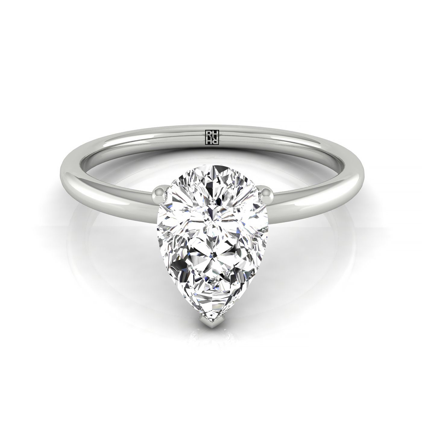 The Dolly double hidden halo solitaire engagement ring setting, shown in 18K White Gold | RockHer