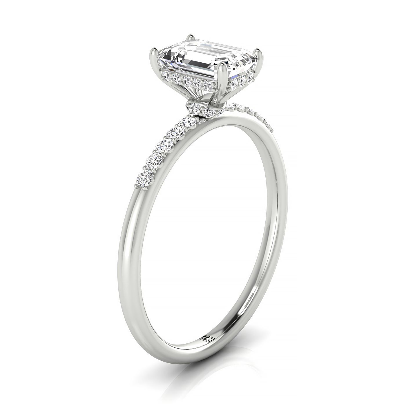 Made to order: The Abbey emerald engagement ring setting in Platinum | RockHer