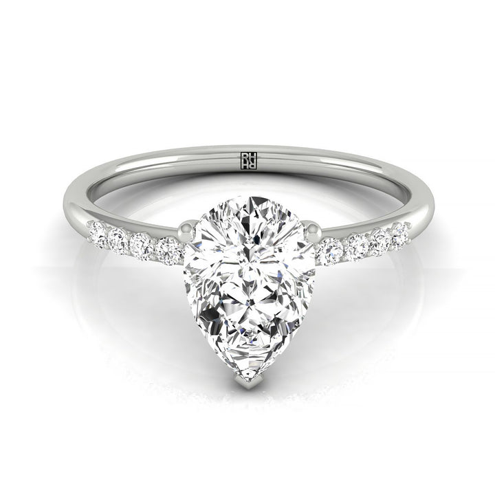 Double Hidden Halo Solitaire Princess, in Platinum – front view | RockHer