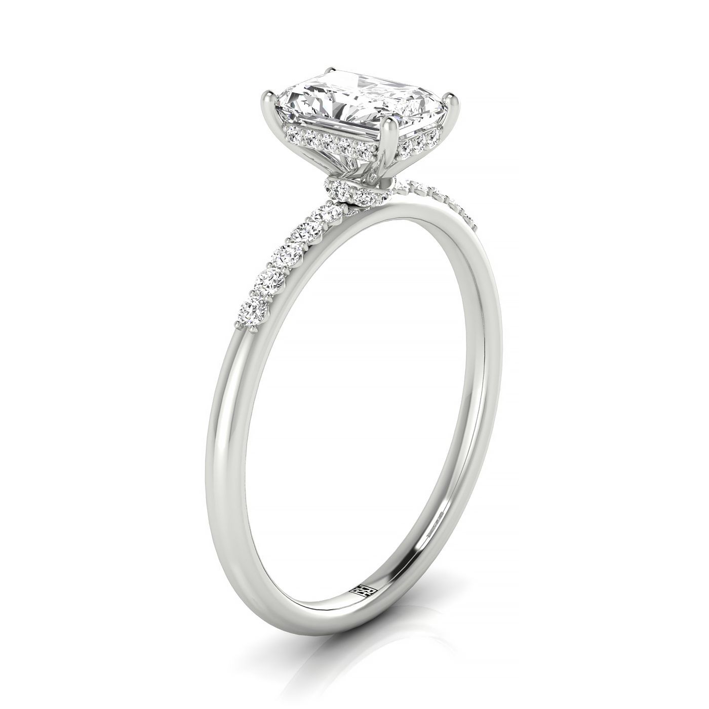 Made to order: The Abbey radiant engagement ring setting in 18K White Gold | RockHer