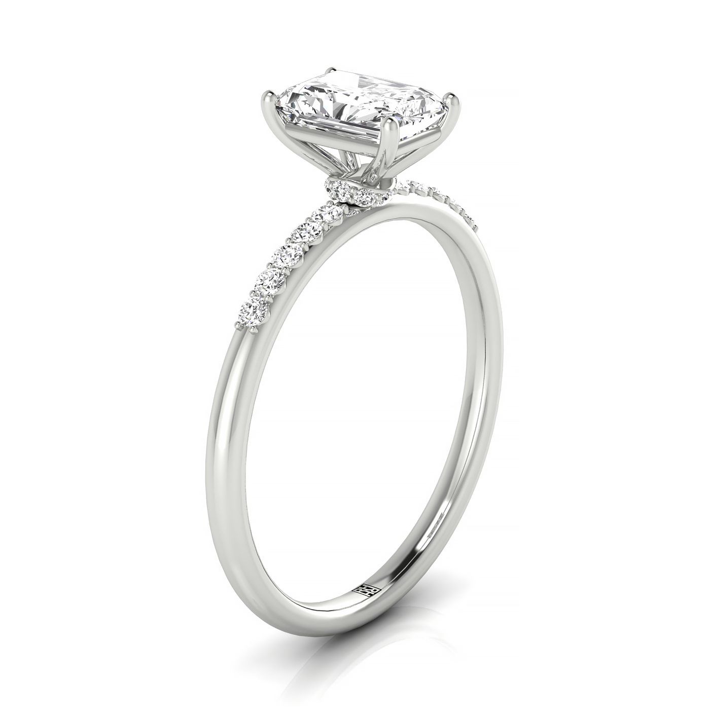 Made to order: The Cherie emerald engagement ring setting in Platinum | RockHer