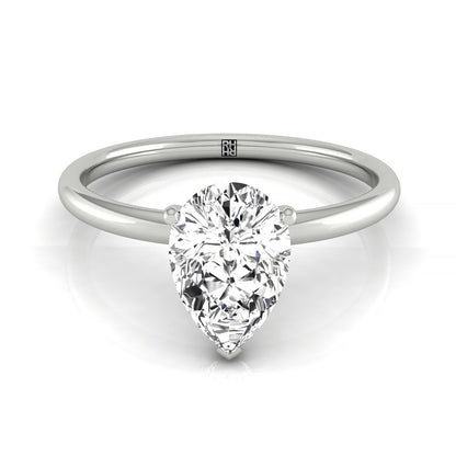 Hidden Halo Solitaire Princess, in Platinum – front view | RockHer