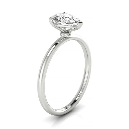 Hidden Halo Solitaire Princess, in Platinum – side profile | RockHer
