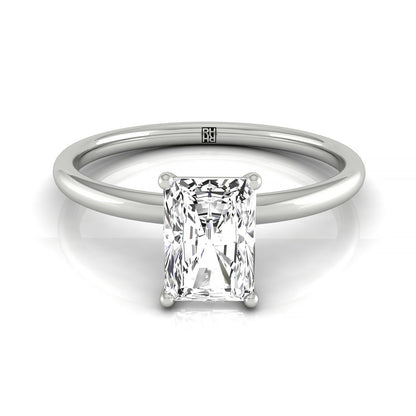 Hidden Halo Solitaire Radiant, in Platinum – front view | RockHer