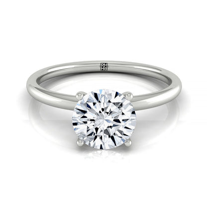 Round Brilliant, Hidden Halo Solitaire, in 18K White Gold – front view | RockHer