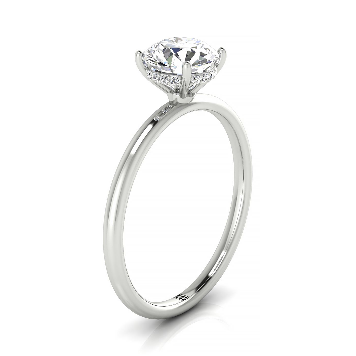 RockHer atelier photo of The Eartha round engagement ring setting in Platinum