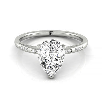 High Hidden Halo Solitaire Princess, in Platinum – front view | RockHer