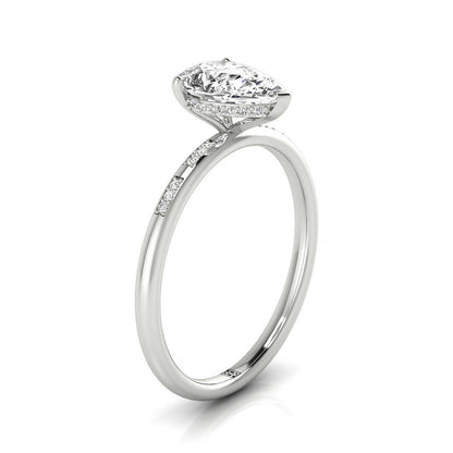 High Hidden Halo Solitaire Princess, in Platinum – side profile | RockHer