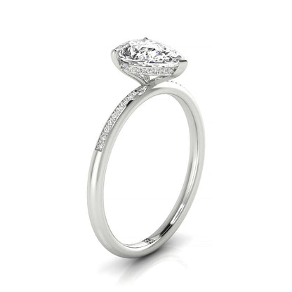 High Hidden Halo Solitaire Princess, in Platinum – side profile | RockHer