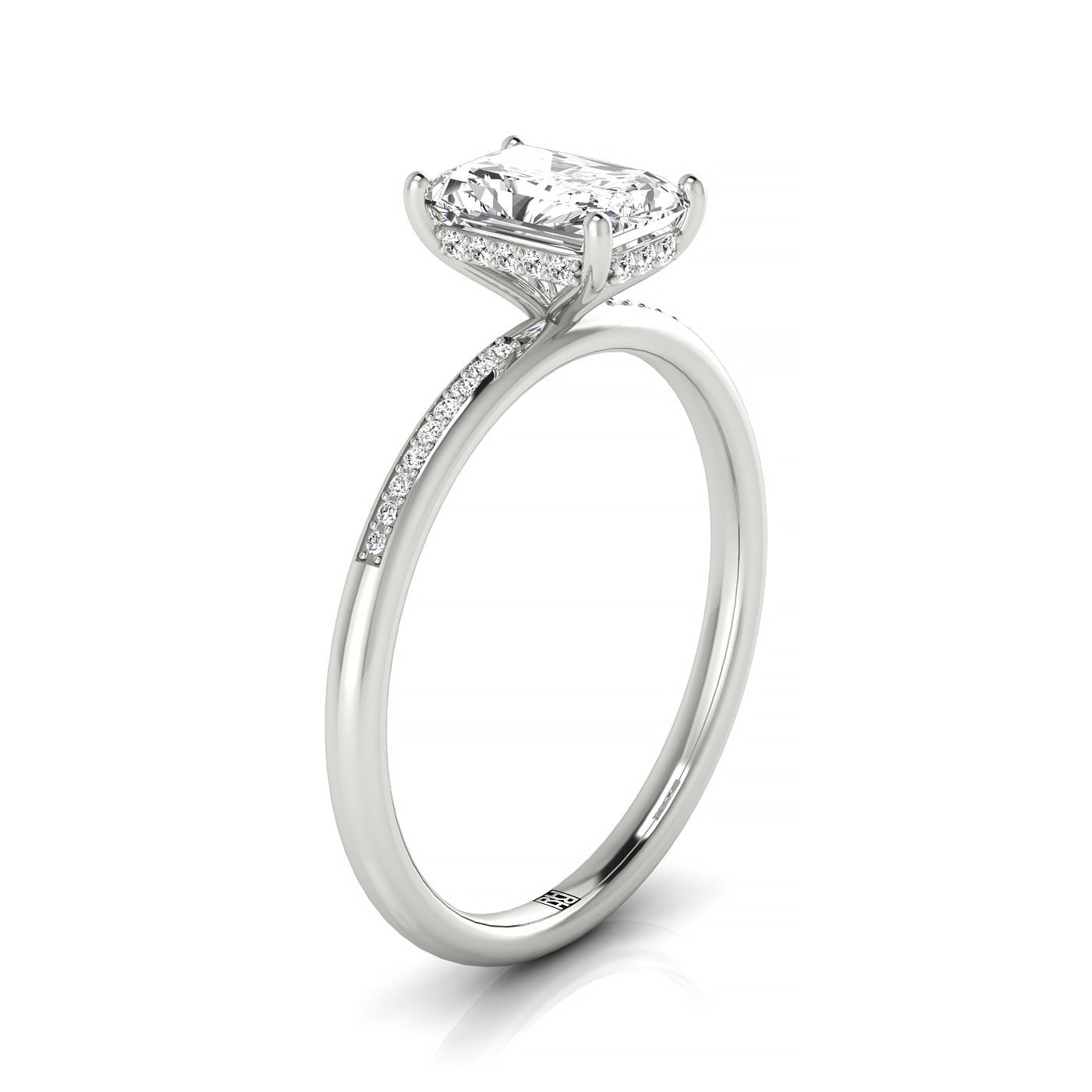 Made to order: The Brenda radiant engagement ring setting in Platinum | RockHer
