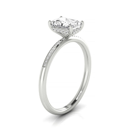 High Hidden Halo Radiant, in Platinum – side profile | RockHer