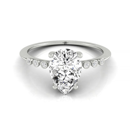 Bezel Accent Solitaire Princess, in Platinum – front view | RockHer