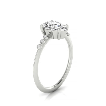 Bezel Accent Solitaire Princess, in Platinum – side profile | RockHer