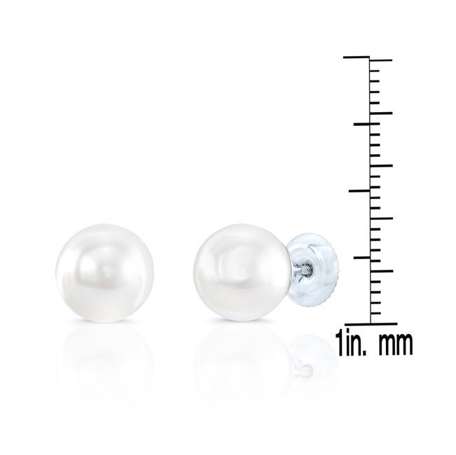 Akoya Pearl Earrings In 14k White Gold