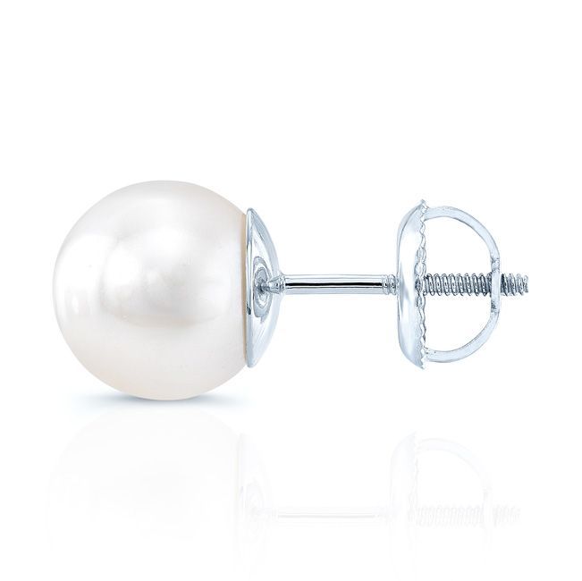 Akoya Pearl Earrings In 14k White Gold