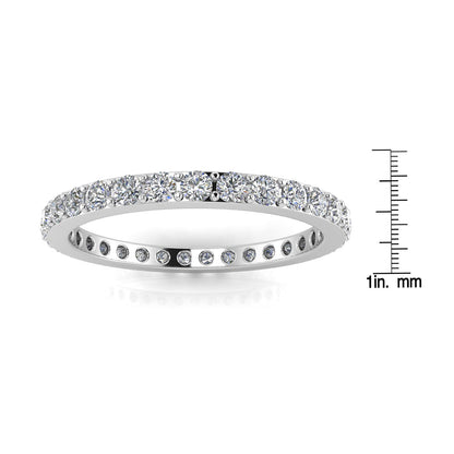 Round Brilliant Cut Diamond Pave Set Eternity Ring In Platinum  (0.8ct. Tw.) Ring Size 4