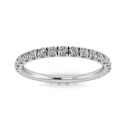 Round Brilliant Cut Diamond Split Prong Set Eternity Ring In 18k White Gold  (0.92ct. Tw.) Ring Size 6.5