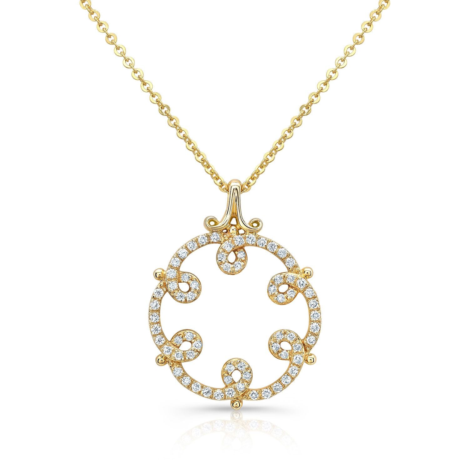Diamond Loops Pendant In 14k Yellow Gold