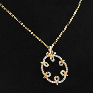 Natural Diamond Round Brilliant Pendant in 14K Yellow Gold – side profile | RockHer
