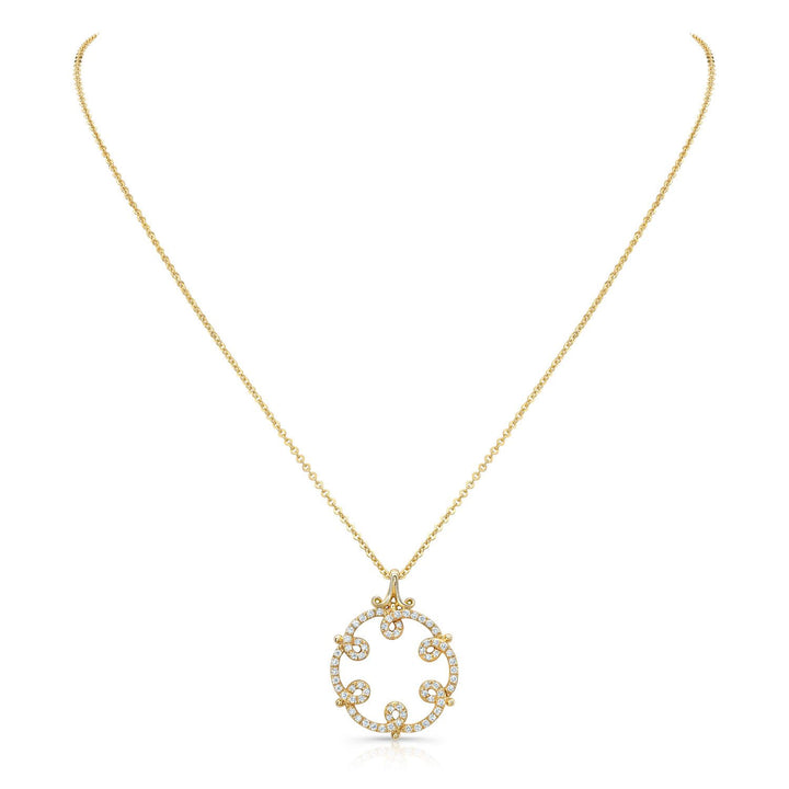 Diamond Loops Pendant In 14k Yellow Gold