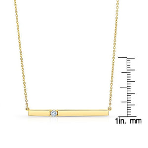 Diamond Bar Necklace in 14K Yellow Gold – front view | RockHer