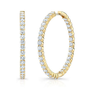 Diamond Hoop Earrings in 14K Yellow Gold (5 Ct. Tw.) Si | RockHer