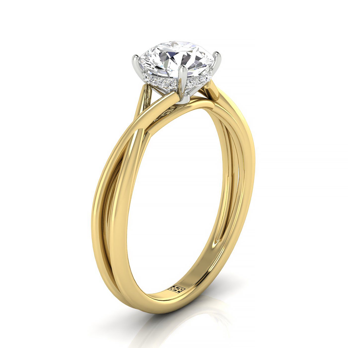 The Grace Solitaire Engagement Ring Setting for Round Diamonds in 18K Yellow Gold, photo 9 | RockHer