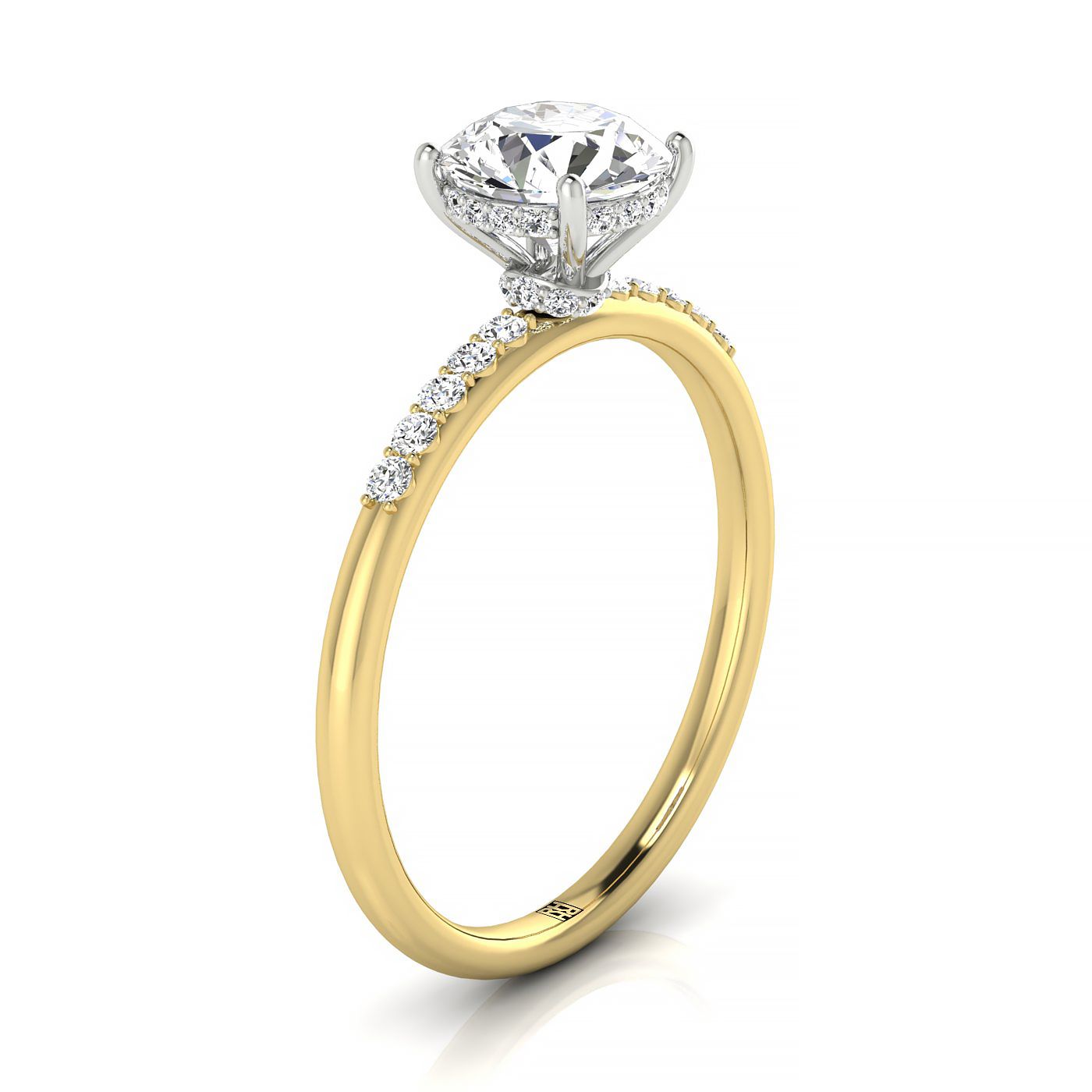 Made to order: The Abbey round engagement ring setting in 18K Yellow Gold | RockHer