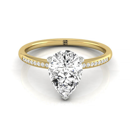 High Hidden Halo Solitaire Princess, in 18K Yellow Gold – front view | RockHer