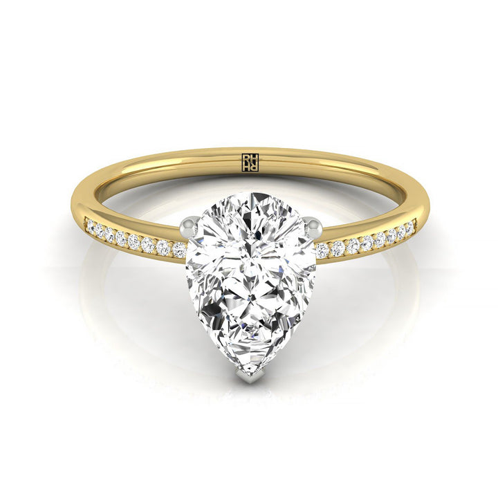 High Hidden Halo Solitaire Princess, in 18K Yellow Gold – front view | RockHer