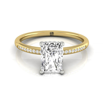 High Hidden Halo Radiant, in 18K Yellow Gold – front view | RockHer