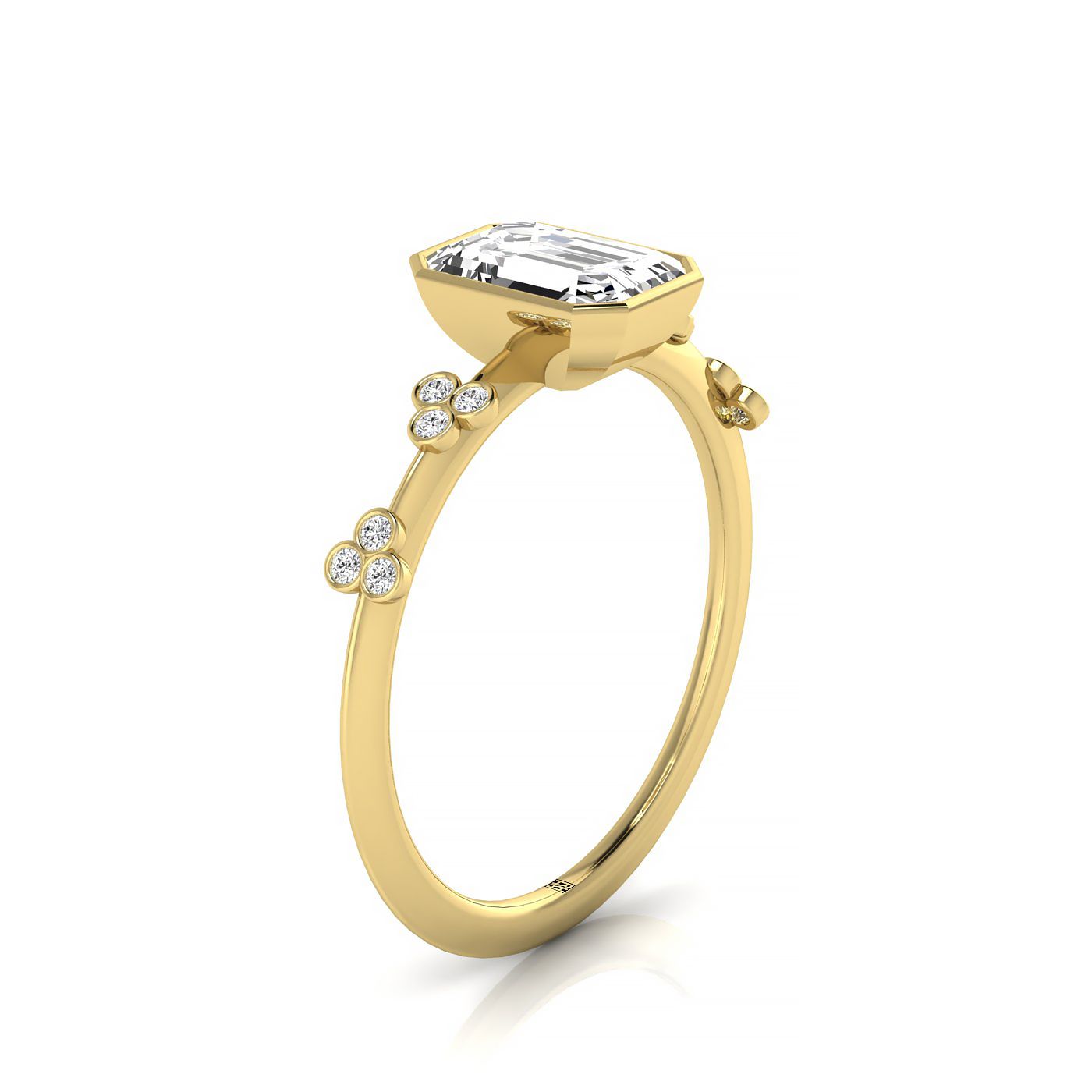 Made to order: The Miley emerald engagement ring setting in 18K Yellow Gold | RockHer