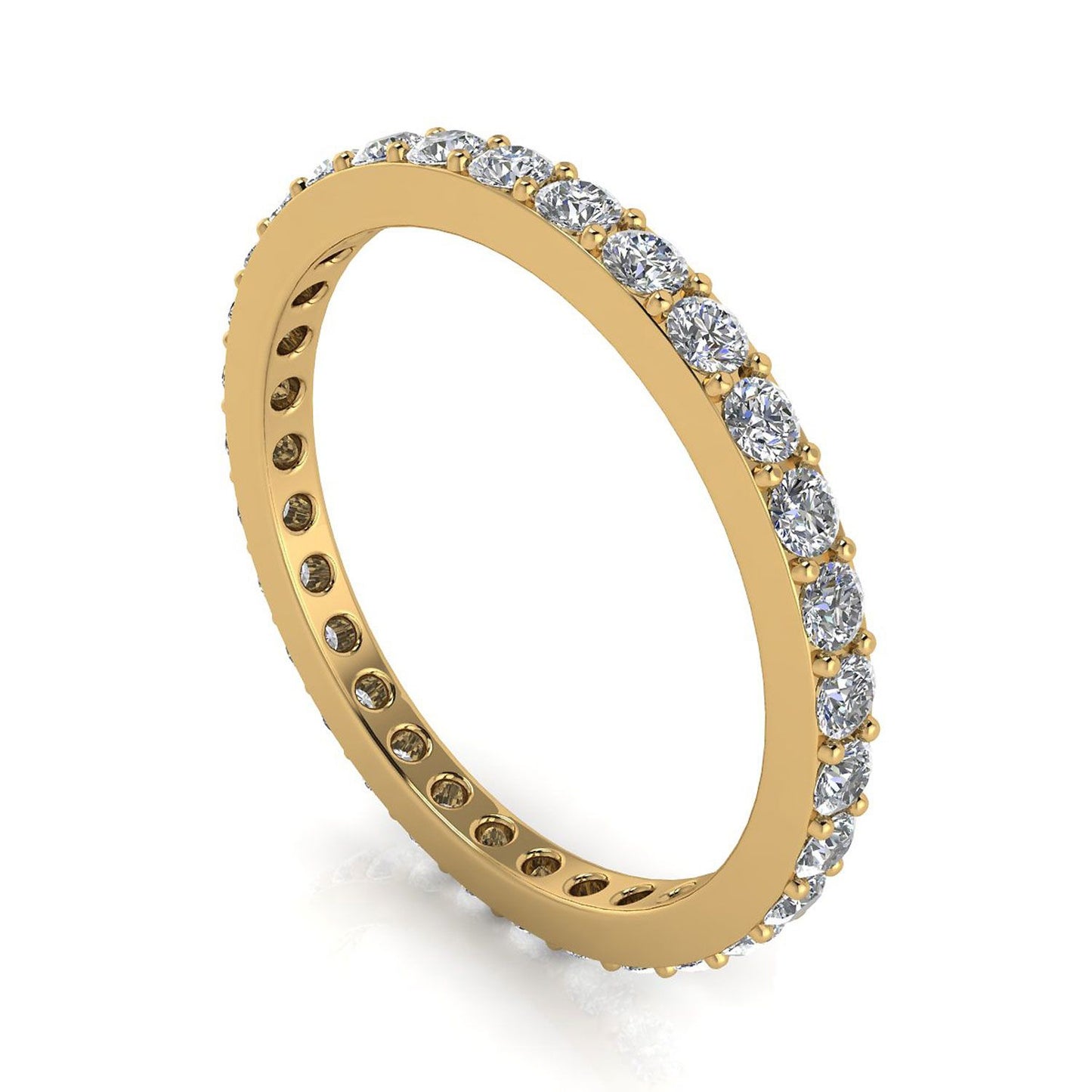 Round Brilliant Cut Diamond Pave Set Eternity Ring In 18k Yellow Gold  (0.92ct. Tw.) Ring Size 6.5