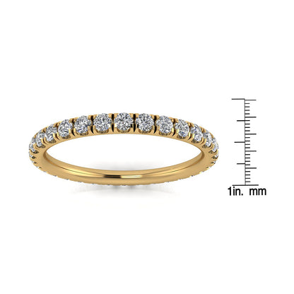 Round Brilliant Cut Diamond Split Prong Set Eternity Ring In 14k Yellow Gold  (0.77ct. Tw.) Ring Size 8.5