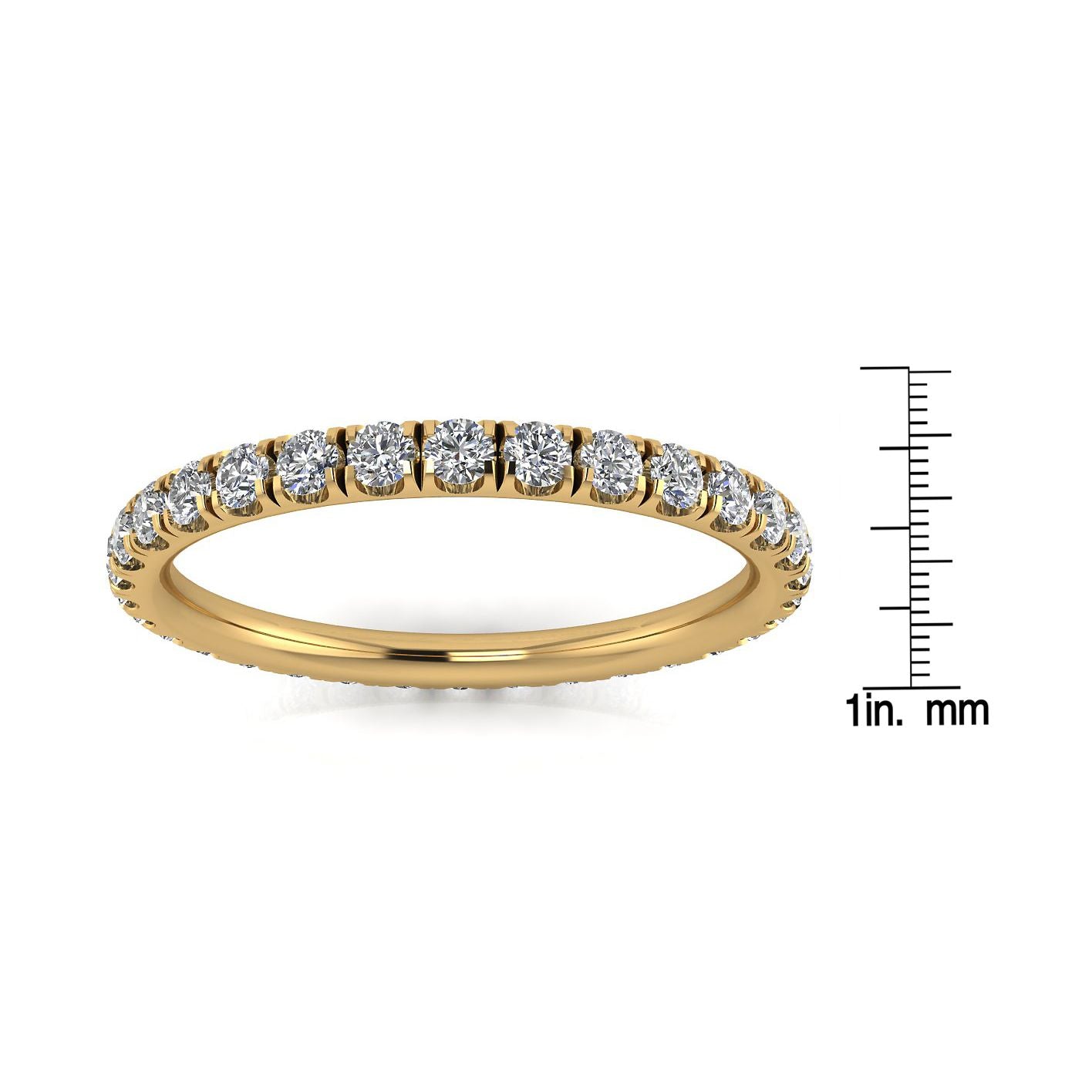 Round Brilliant Cut Diamond Split Prong Set Eternity Ring In 14k Yellow Gold  (0.89ct. Tw.) Ring Size 5.5