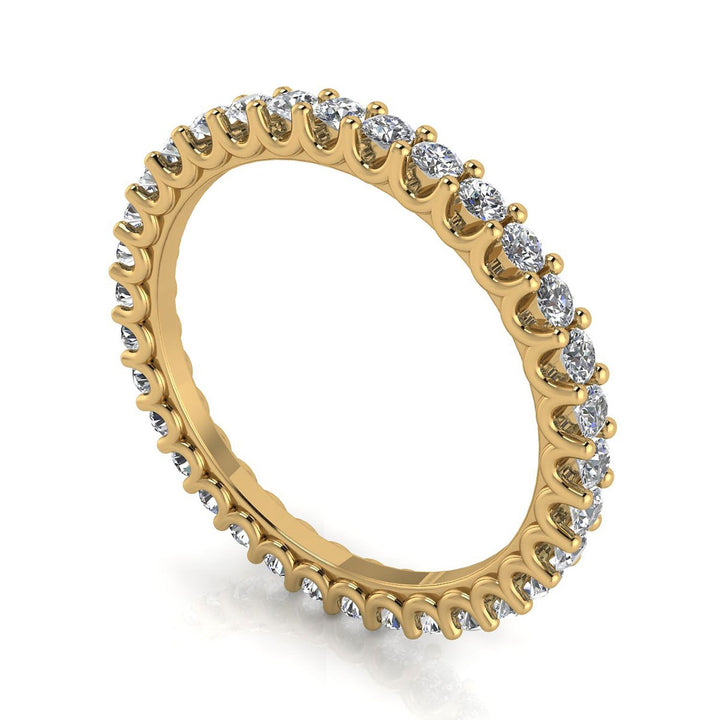 Round Brilliant Cut Diamond Shared Prong Set Eternity Ring In 14k Yellow Gold  (0.43ct. Tw.) Ring Size 4.5
