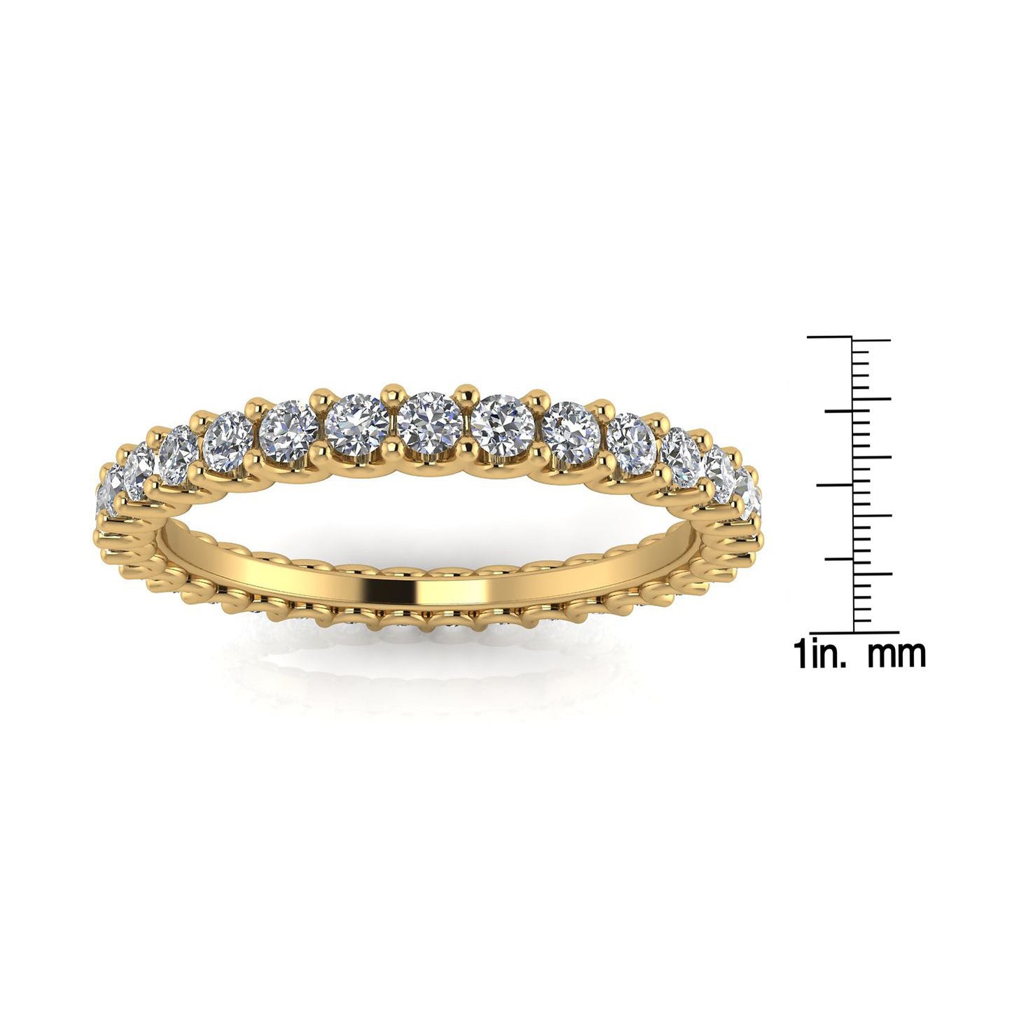 Round Brilliant Cut Diamond Shared Prong Set Eternity Ring In 14k Yellow Gold  (0.66ct. Tw.) Ring Size 5