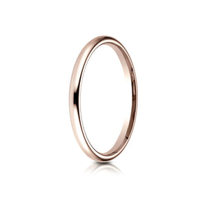 2mm Slightly Domed Comfort-Fit Wedding Band, in 14K Rose Gold | RockHer