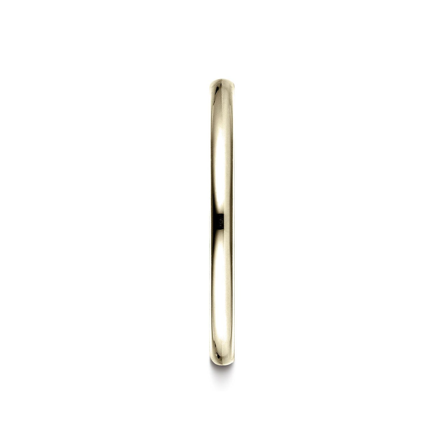 14k Yellow Gold 2 Mm Slightly Domed Standard Comfort-fit Ring