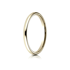 2mm Slightly Domed Comfort-Fit Wedding Band, in 14K Yellow Gold | RockHer